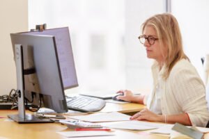 Person working at a desk.